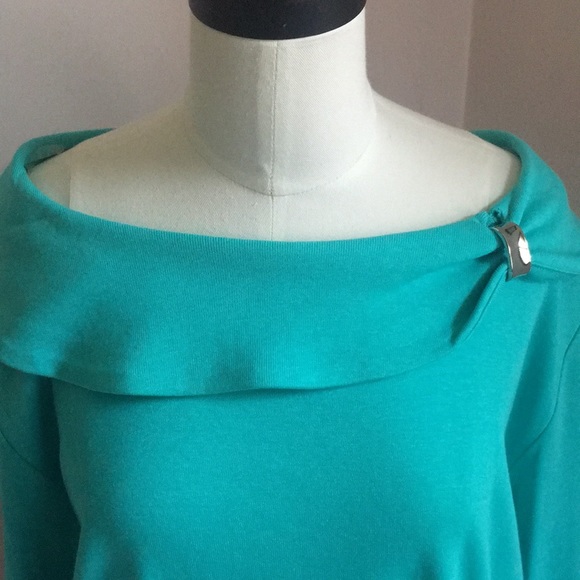 Turquoise blouse by Rafaella. - Picture 2 of 4